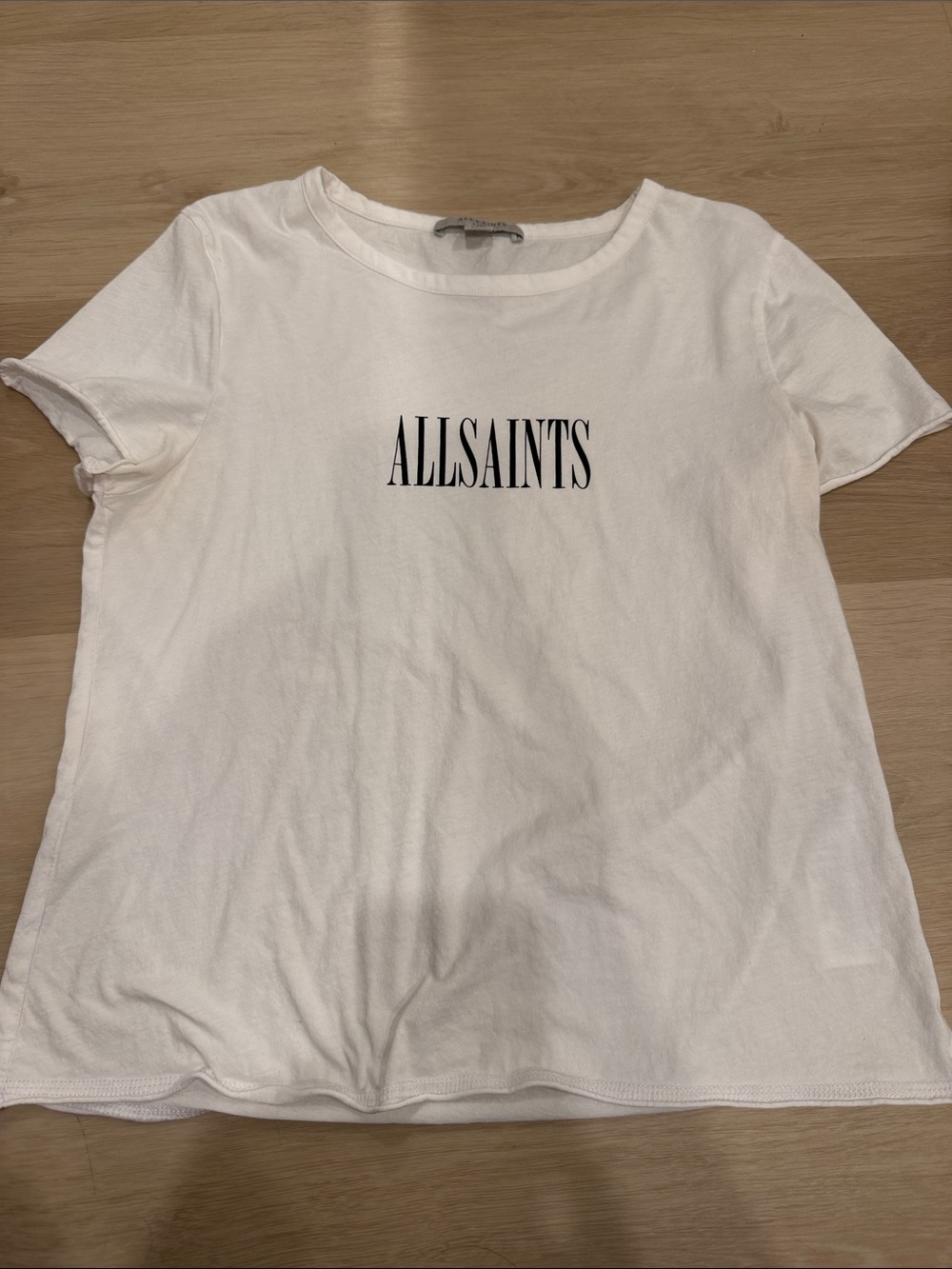 All Saints White Short-Sleeve Logo Tee